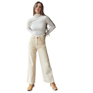 BDG Corduroy High and‎ Wide Corduroy Pants Cream High Rise Women's Size 29